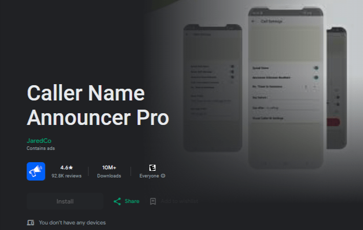 Caller Name Announcer App Download